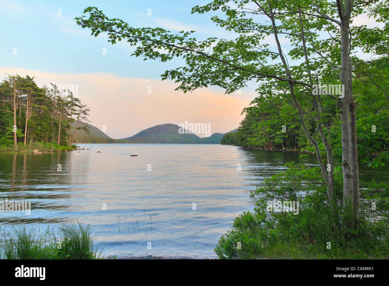 Dusk on Eagle Lake Loop Carriage Road, Eagle Lake, Acadia National Park