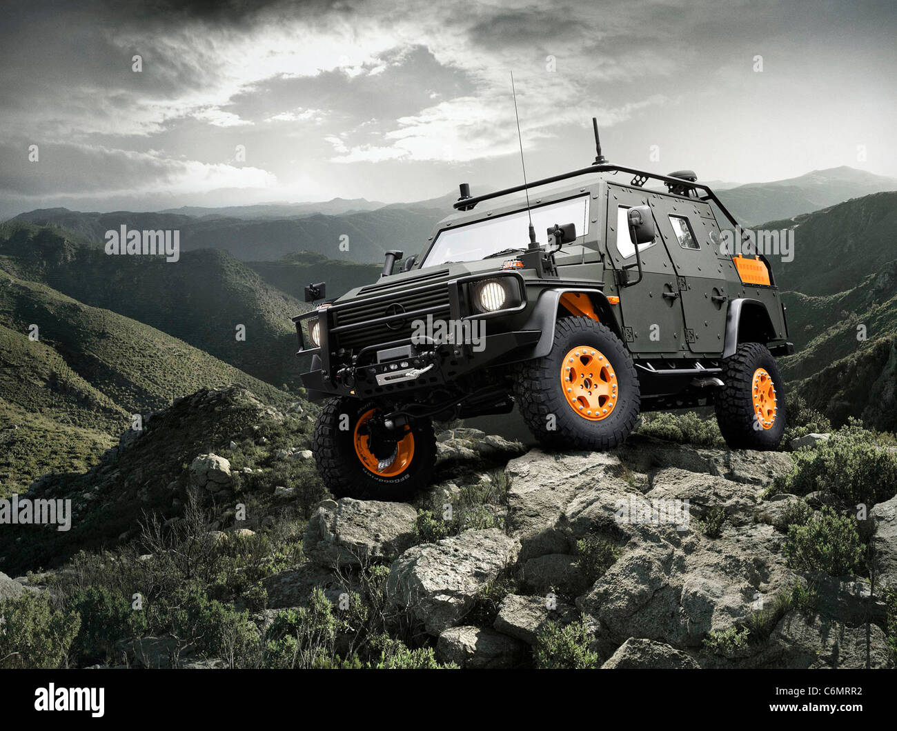 Mercedes-Benz unveils snazzy new armoured patrol vehicle Mercedes-Benz has teamed with EADS to offer one of the coolest looking Stock Photo
