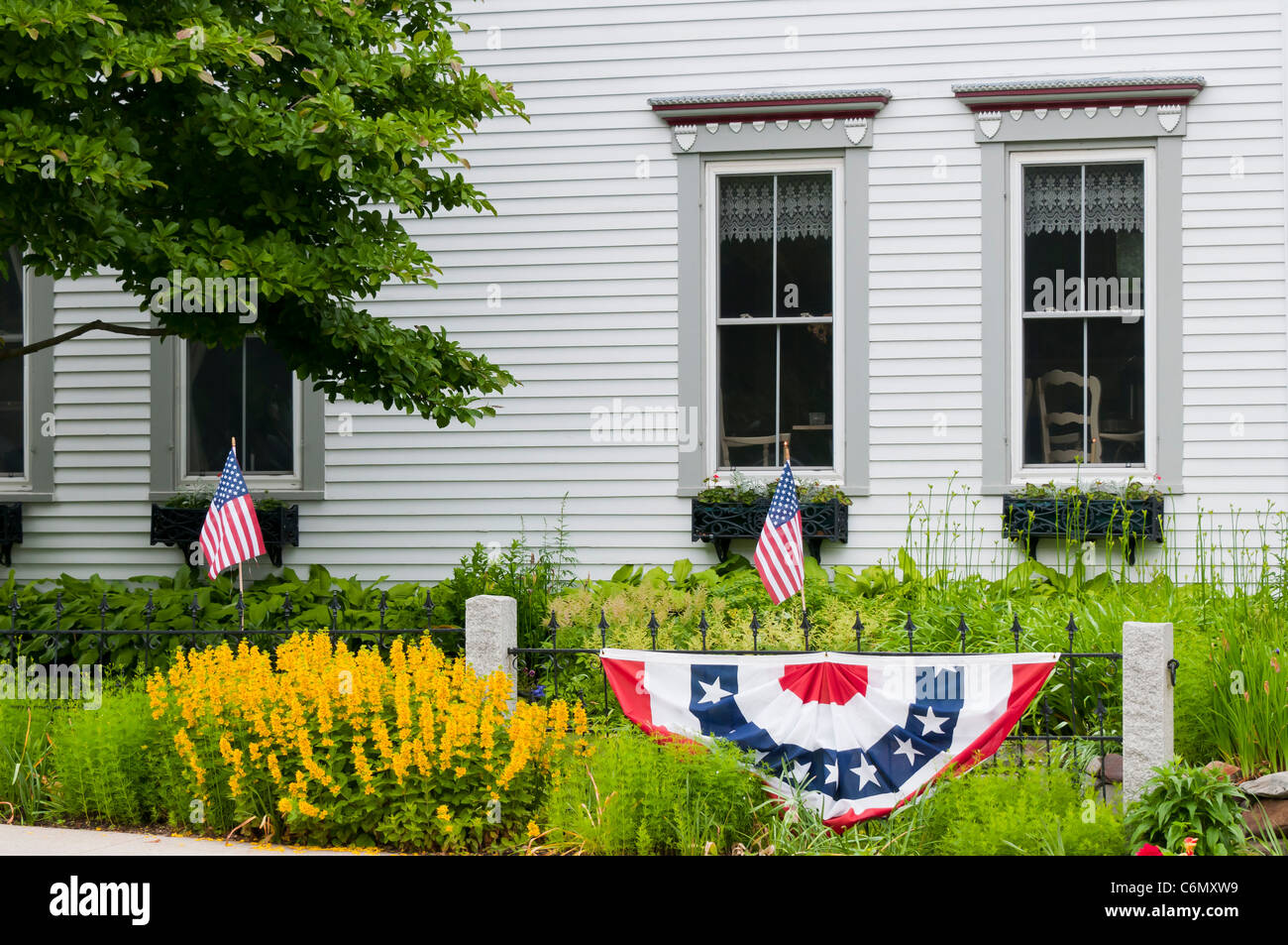City of Camden Maine 4th July decorations Stock Photo Alamy