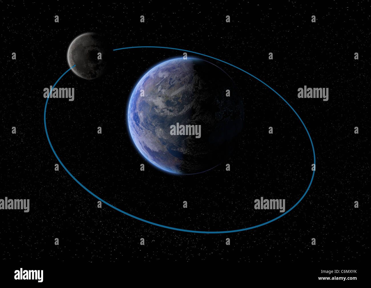 moon orbiting the earth Stock Photo Alamy