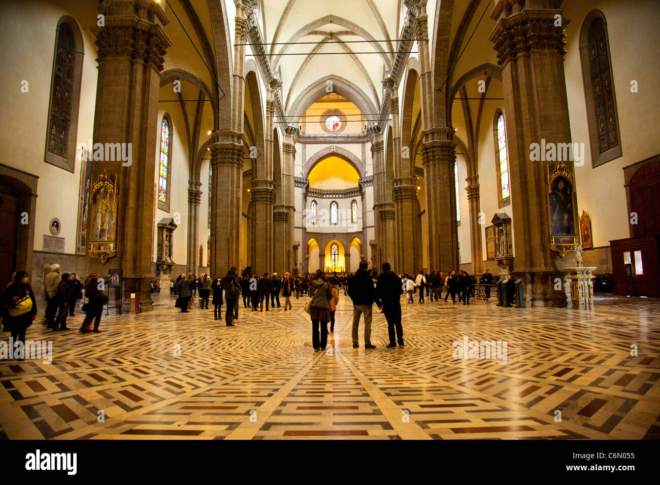 Inside the Duomo in Florence Italy. Stock Photo