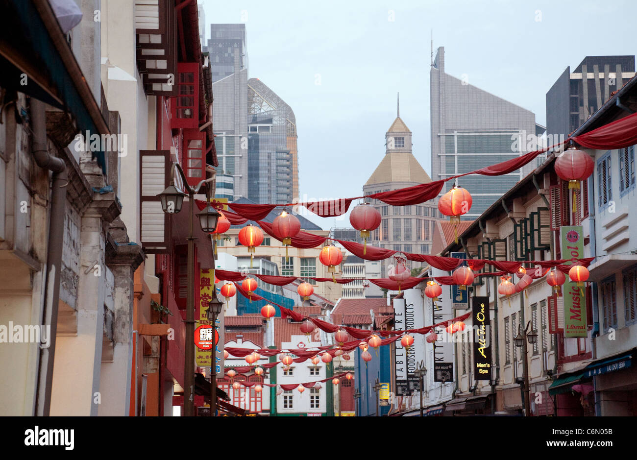Street scene, Chinatown Singapore asia Stock Photo