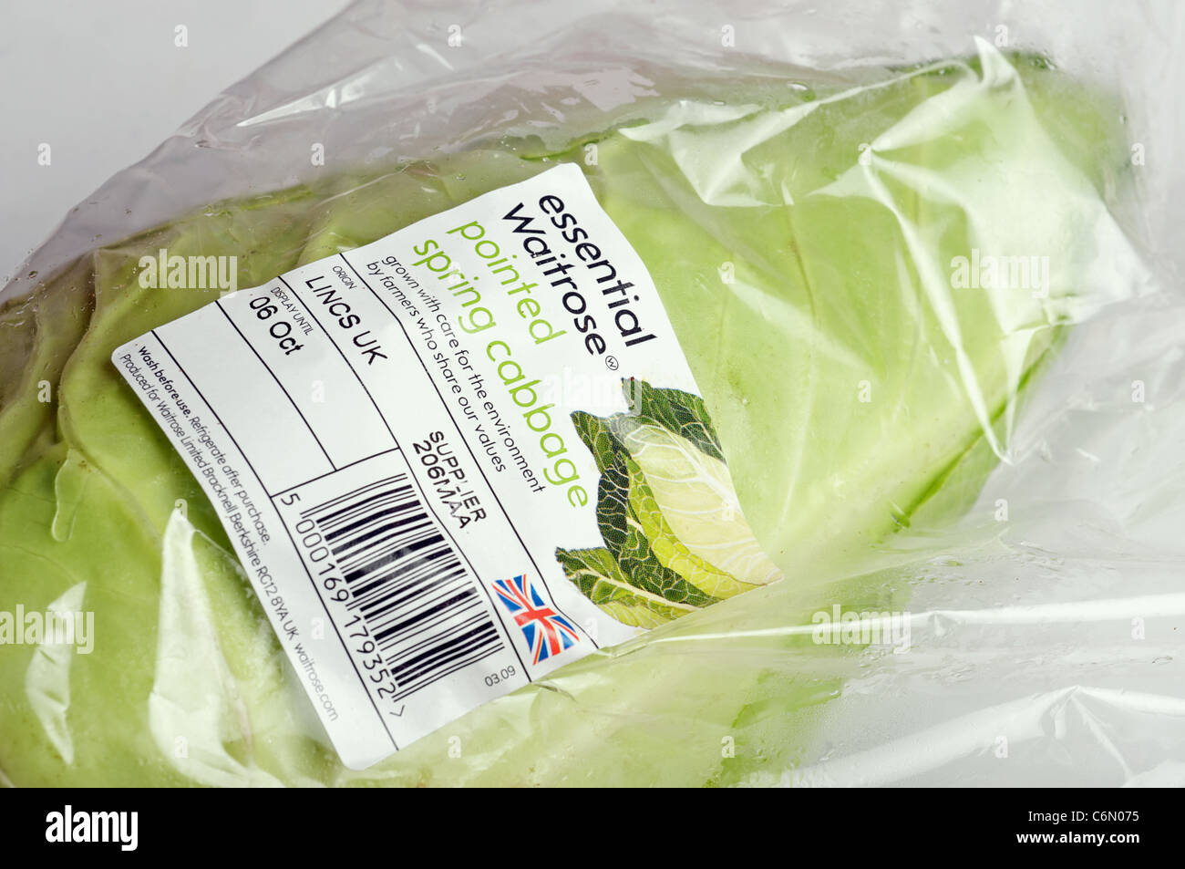 Essential Waitrose pointed spring cabbage Stock Photo