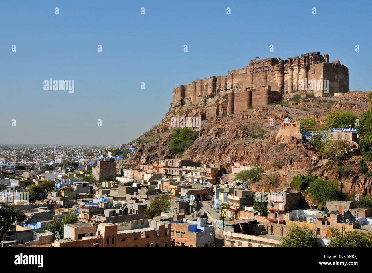 Panoramic view Mehrangarh Fort and old city Jodhpur Rajasthan India Stock Photo