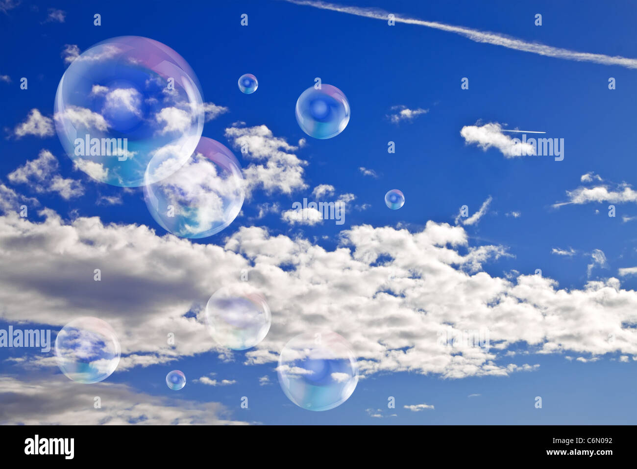 Soap bubbles in the sky Stock Photo Alamy