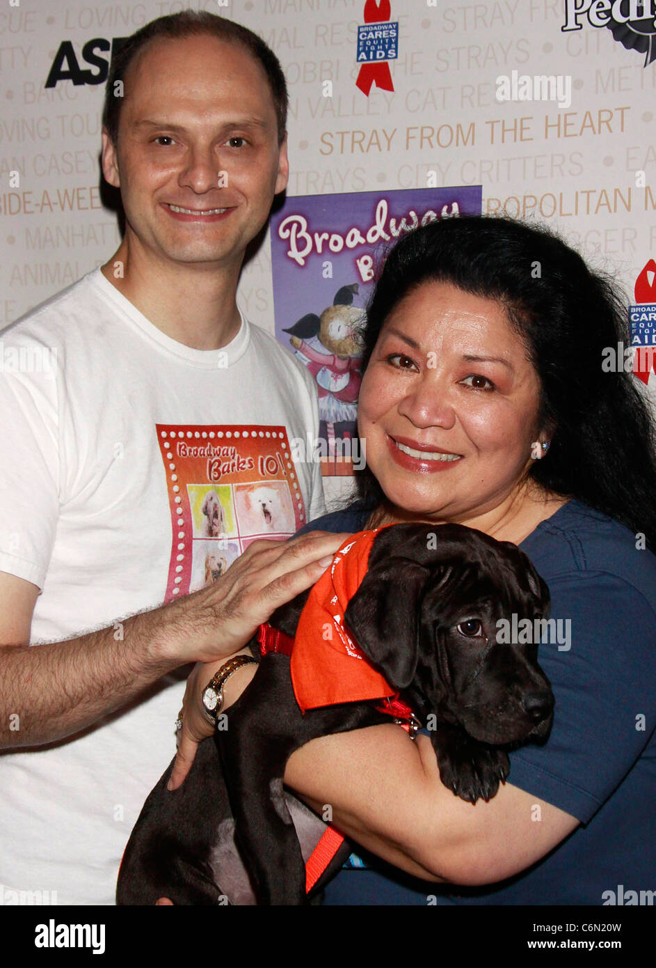 Michael Mastro and Loretta Ables Sayre Broadway Barks: The 12th Annual Dog and Cat Adopt-a-thon held in Shubert Alley. New York Stock Photo