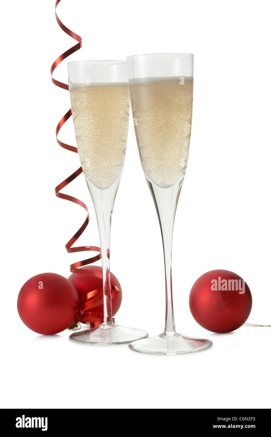 Champagne & Baubles Stock Photo