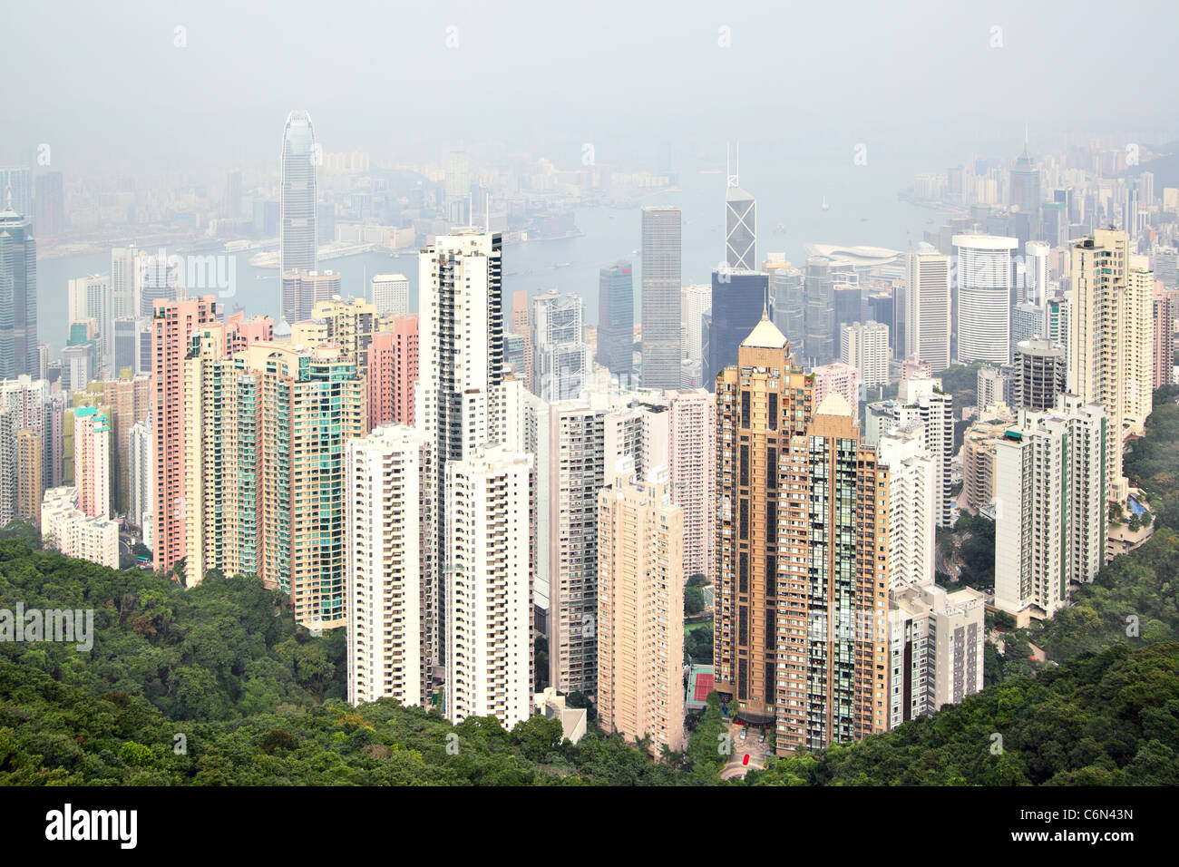 Hong Kong island, view from Victoria Peak Stock Photo Alamy