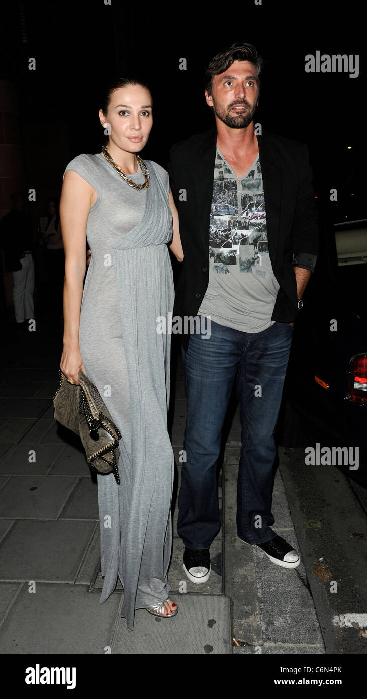Tennis star Goran Ivanisevic with his wife at C Restaurant London ...