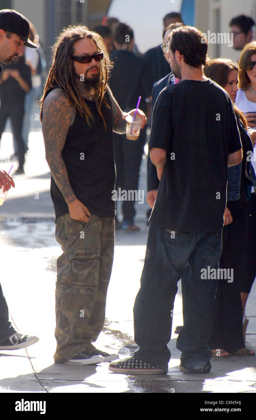 Jonathan Davis of Korn arrives for an appearance on 'Jimmy Kimmel Live!'  Los Angeles, California - 01.07.10 Nichole Lechmanil Stock Photo - Alamy