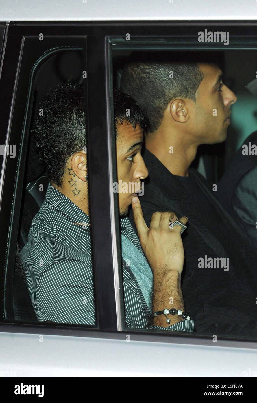Aston and Marvin of JLS O2 Silver Clef Awards 2010 held at the London Hilton, Park Lane - Arrivals London, England - 02.07.10 Stock Photo
