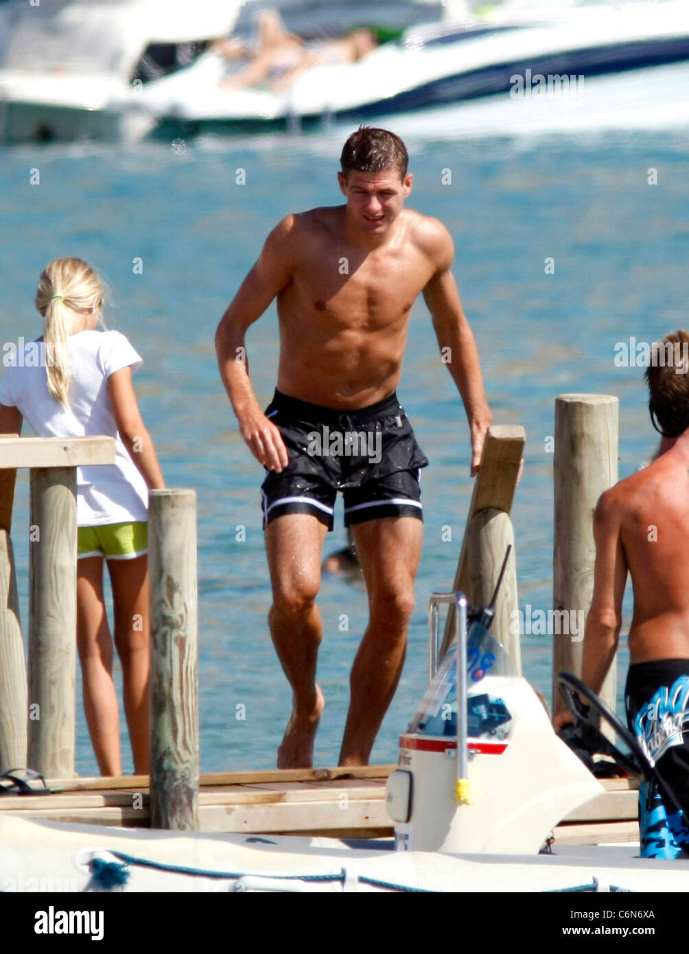 Liverpool and England player Steven Gerrard enjoying his