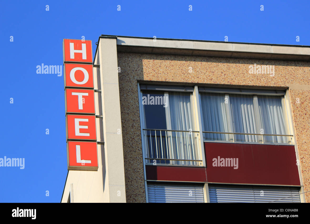 Hotel orange sign Stock Photo