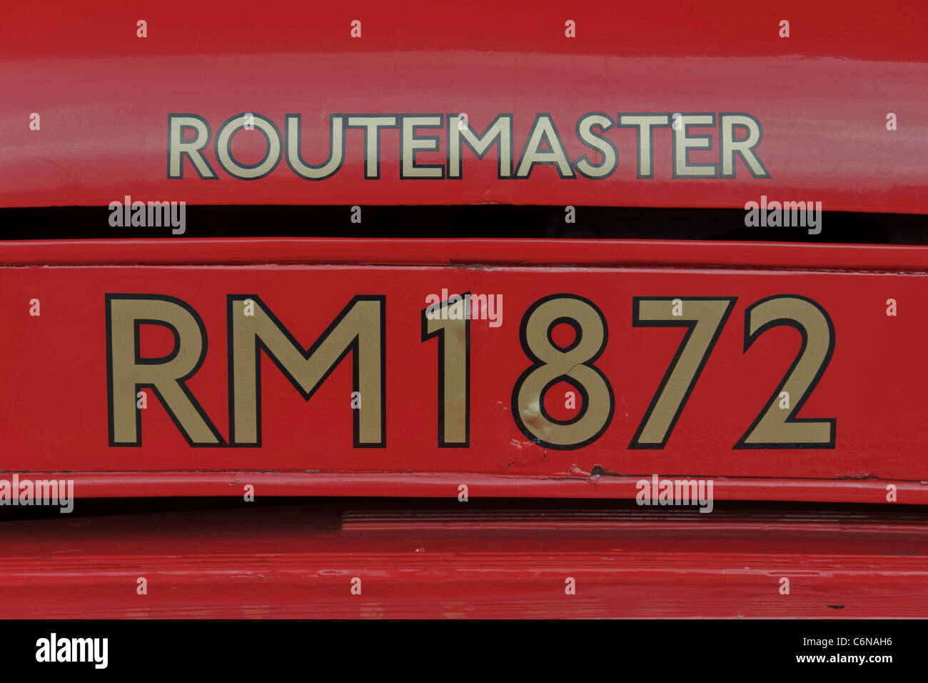 Close Up detail of London Routemaster bus RM 1872 Stock Photo