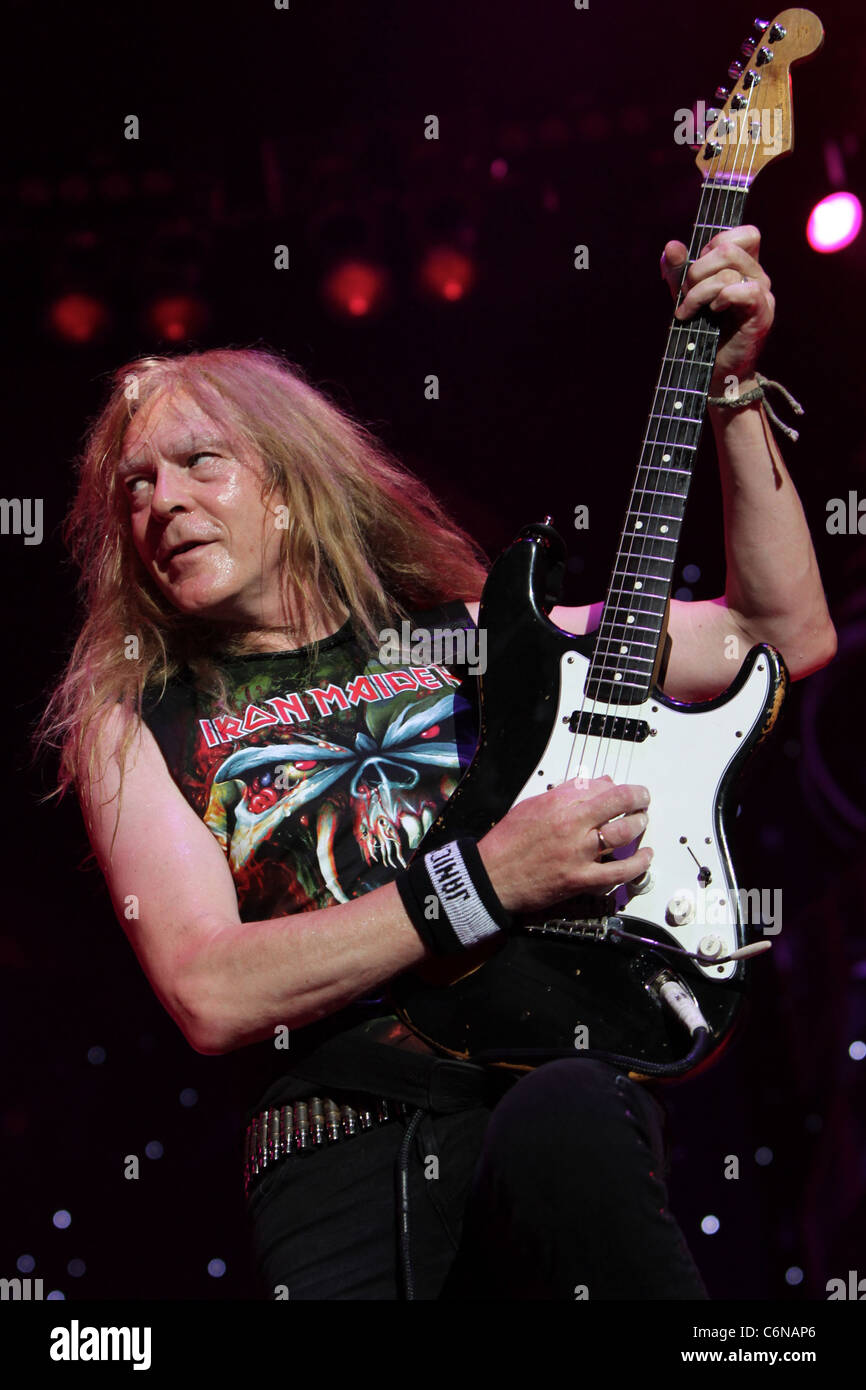 Dave Murray Iron Maiden performing at Madison Square Garden on the 'The