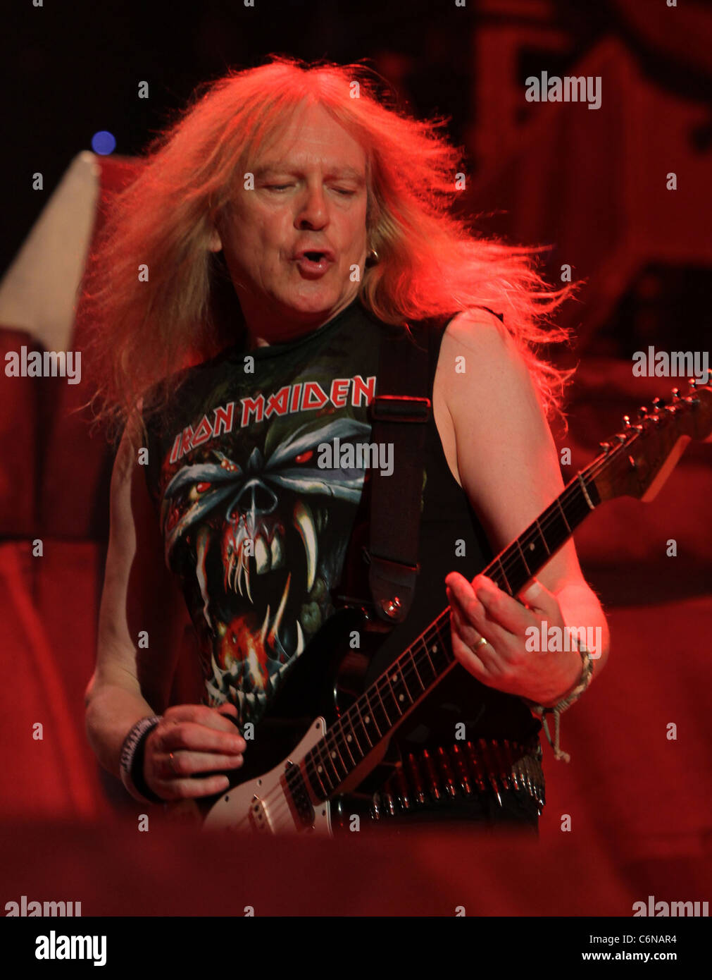 Dave Murray Iron Maiden performing at Madison Square Garden on the 'The