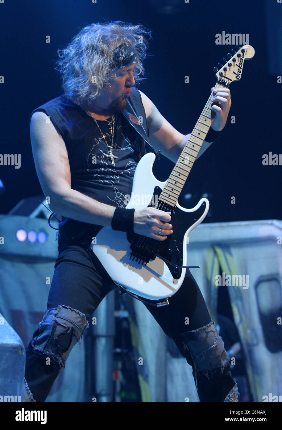 Adrian Smith Iron Maiden Performing At Madison Square Garden On The 