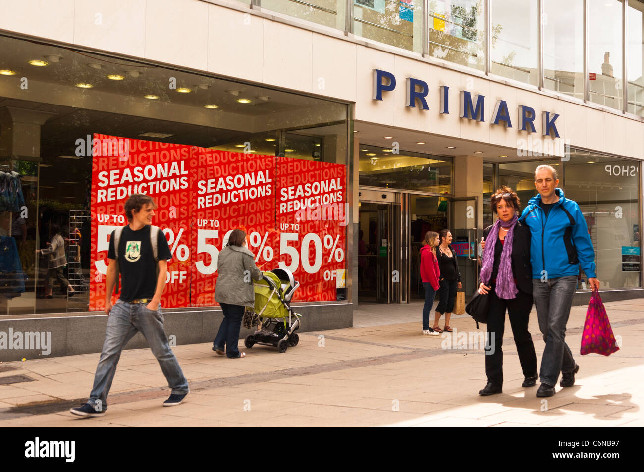 The Primark shop store with a sale on in Norwich , Norfolk , England