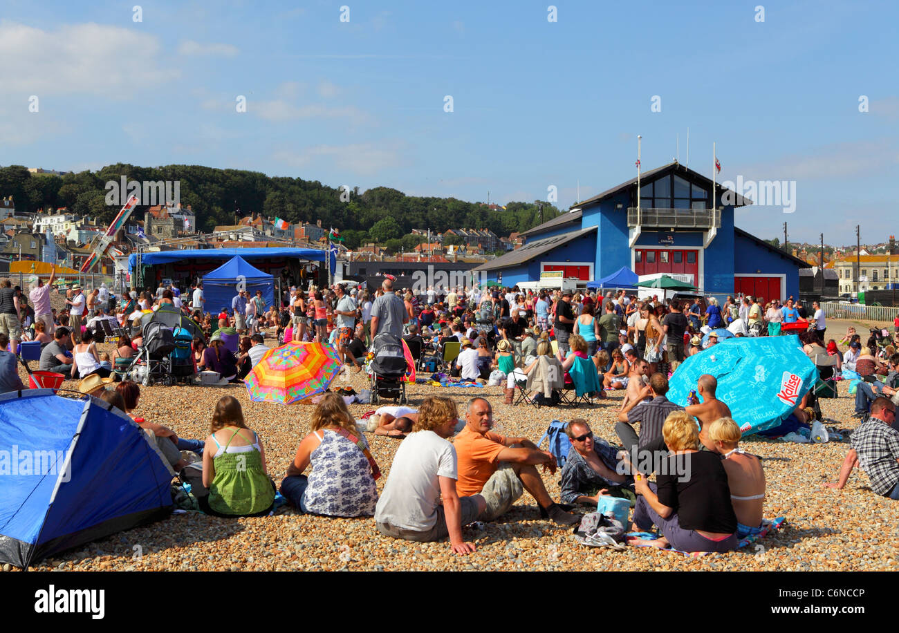 Hastings Old Town Carnival Week Beach Concert, East Sussex, England, UK