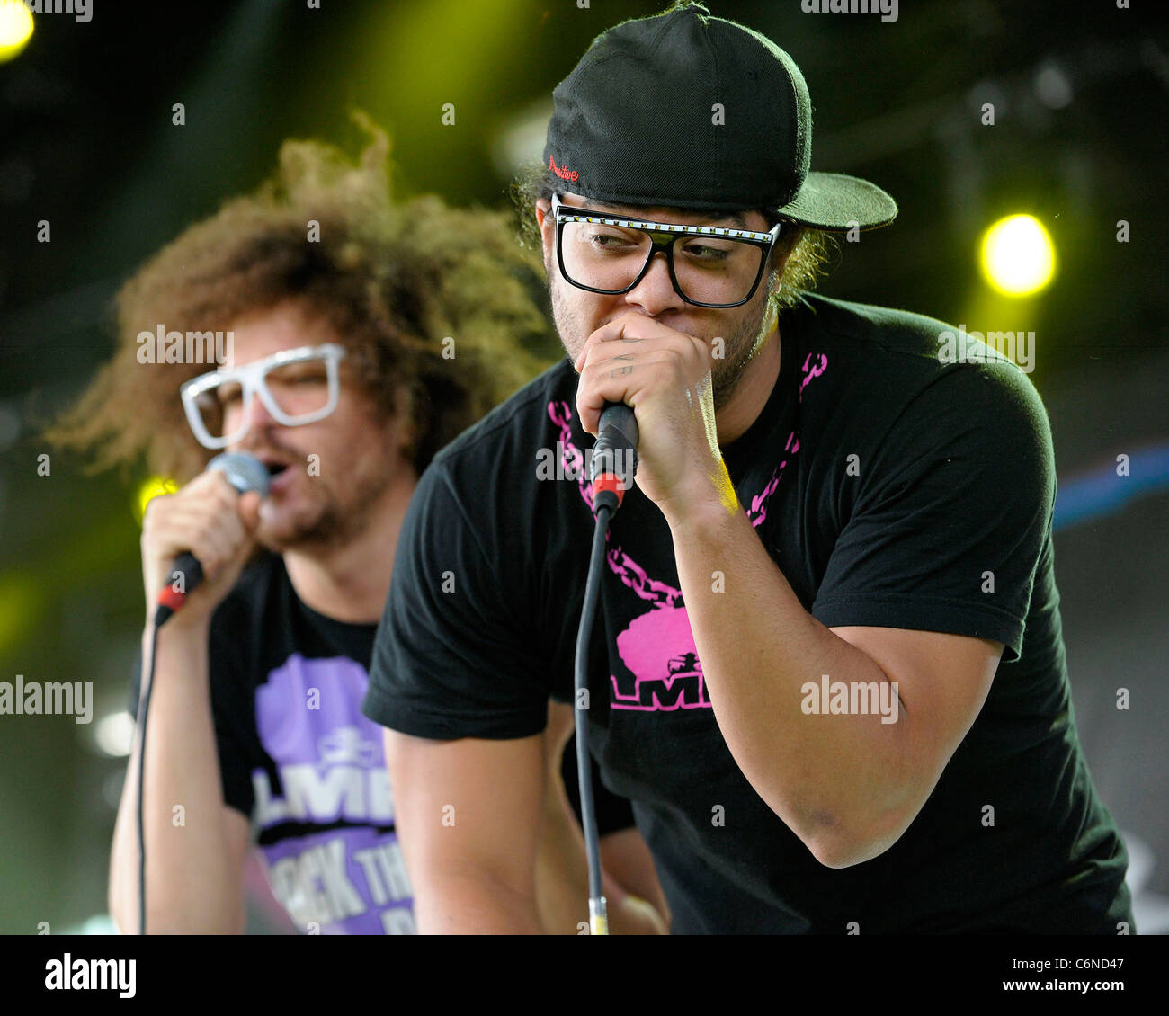 Redfoo and Sky Blu of LMFAO performing live on stage during The ...