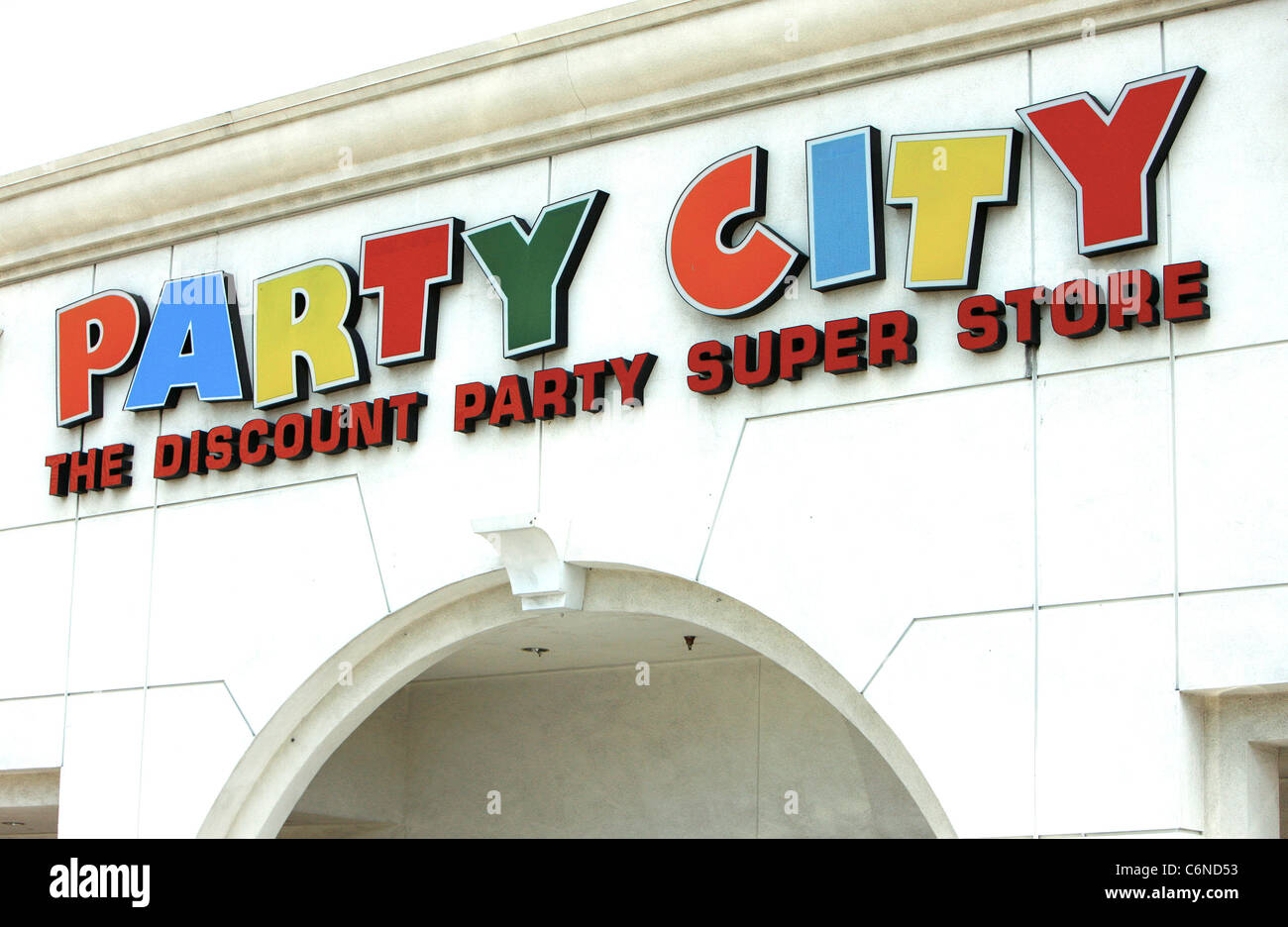 Exterior of party city shop in hollywood los angeles hires stock