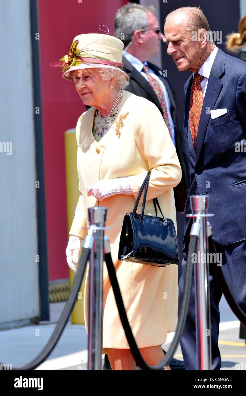 Queen Elizabeth II and Prince Philip, Duke of Edinburgh arrive at the Pinewood Toronto Studios. Toronto, Canada - 05.07.10 Stock Photo