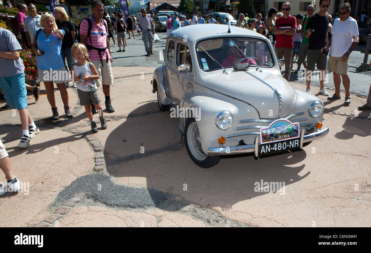 Classic cars gathering in Praz-sur-Arly on August 21st 2011 Stock Photo
