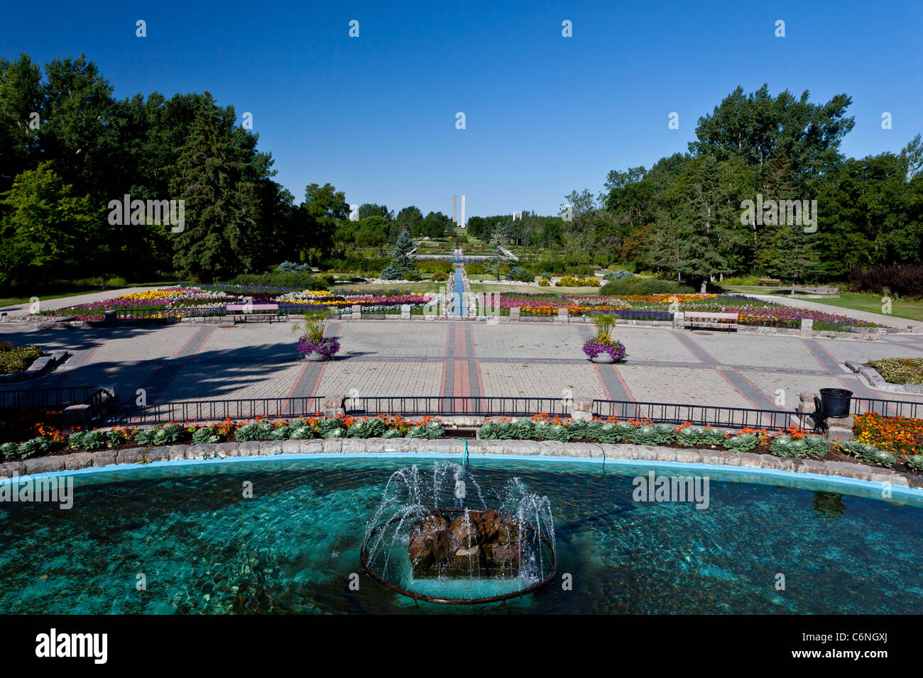 The International Peace Gardens park near Bottineau, North Dakota and