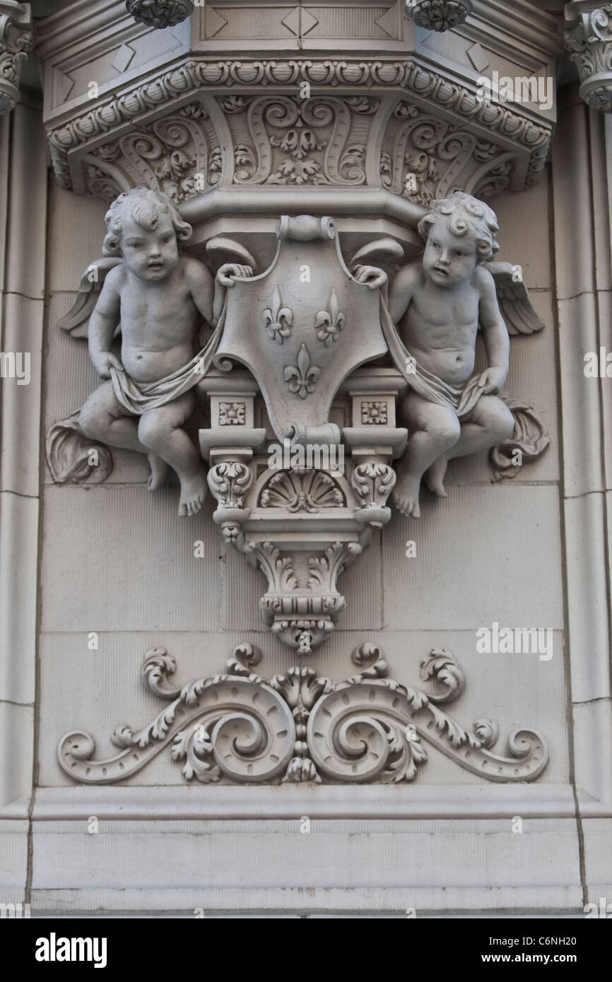 Architectural details of the Alwyn Court building is pictured in the Manhattan borough Tuesday August 2, 2011. Stock Photo