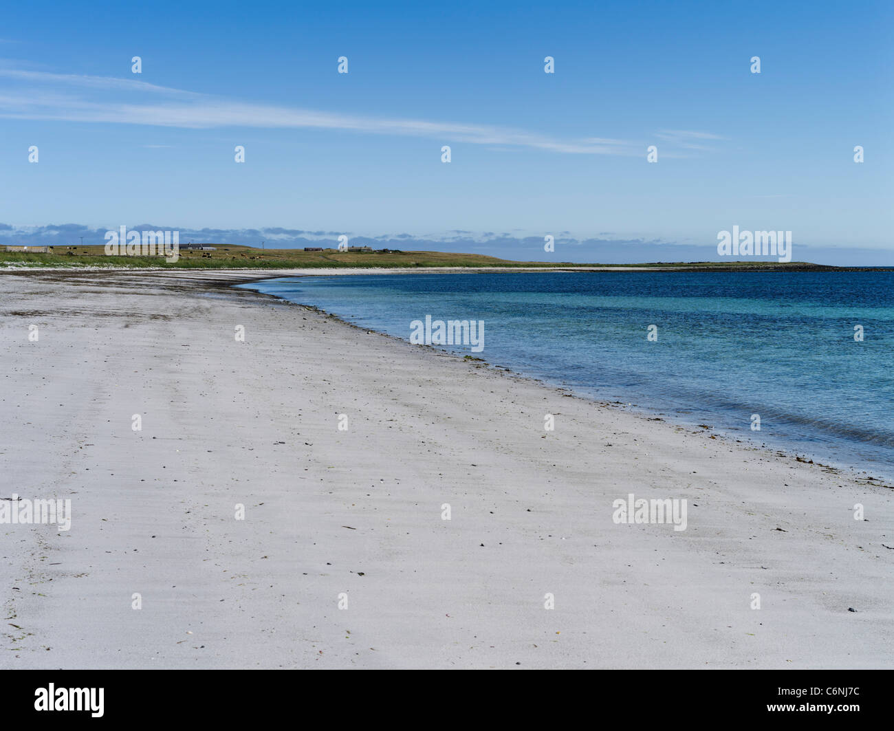 dh North Wick PAPA WESTRAY ORKNEY White sand beach shore sandy bay tranquil silver sea islands scotland beaches Stock Photo