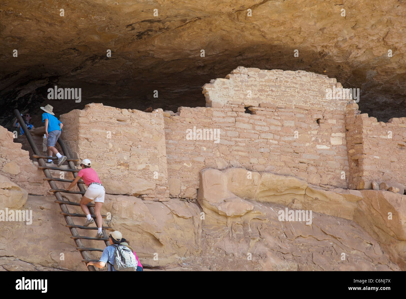 The Long House cliff dwelling at Mesa Verde National Park Stock Photo ...