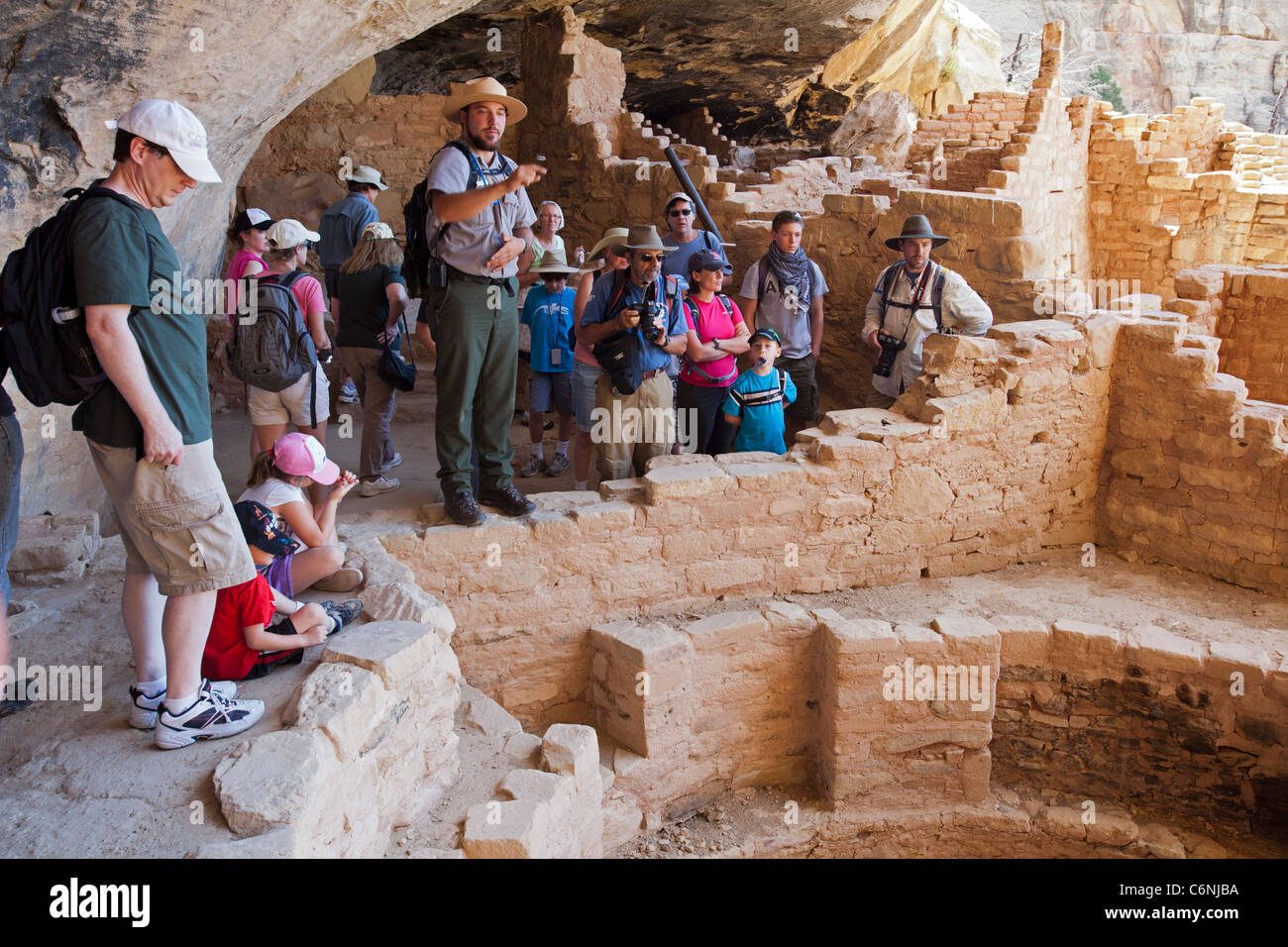 The Long House cliff dwelling at Mesa Verde National Park Stock Photo ...