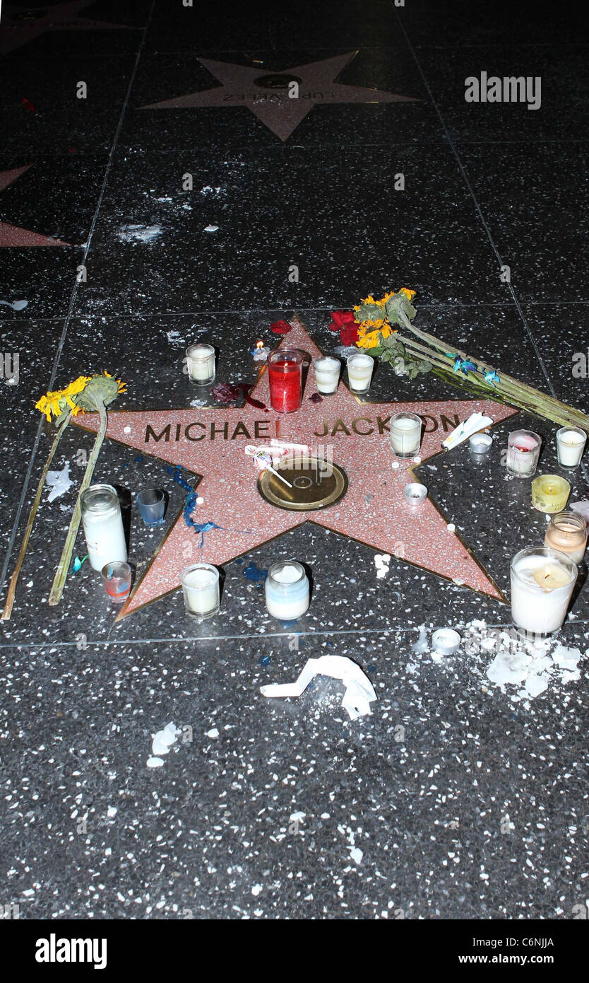 Michael Jackson's star on The Hollywood Walk of Fame on the 1st ...