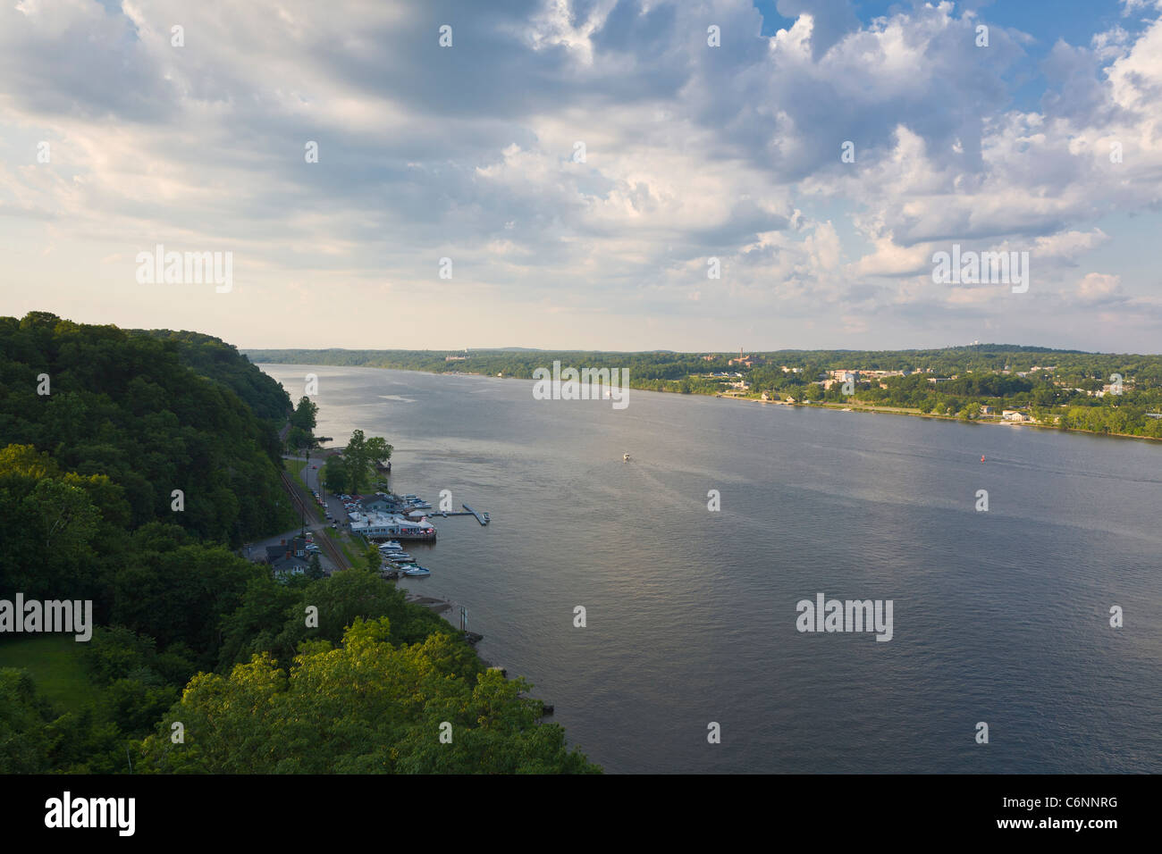 Hudson River from the Walkway Over the Hudson bridge in New York State Stock Photo