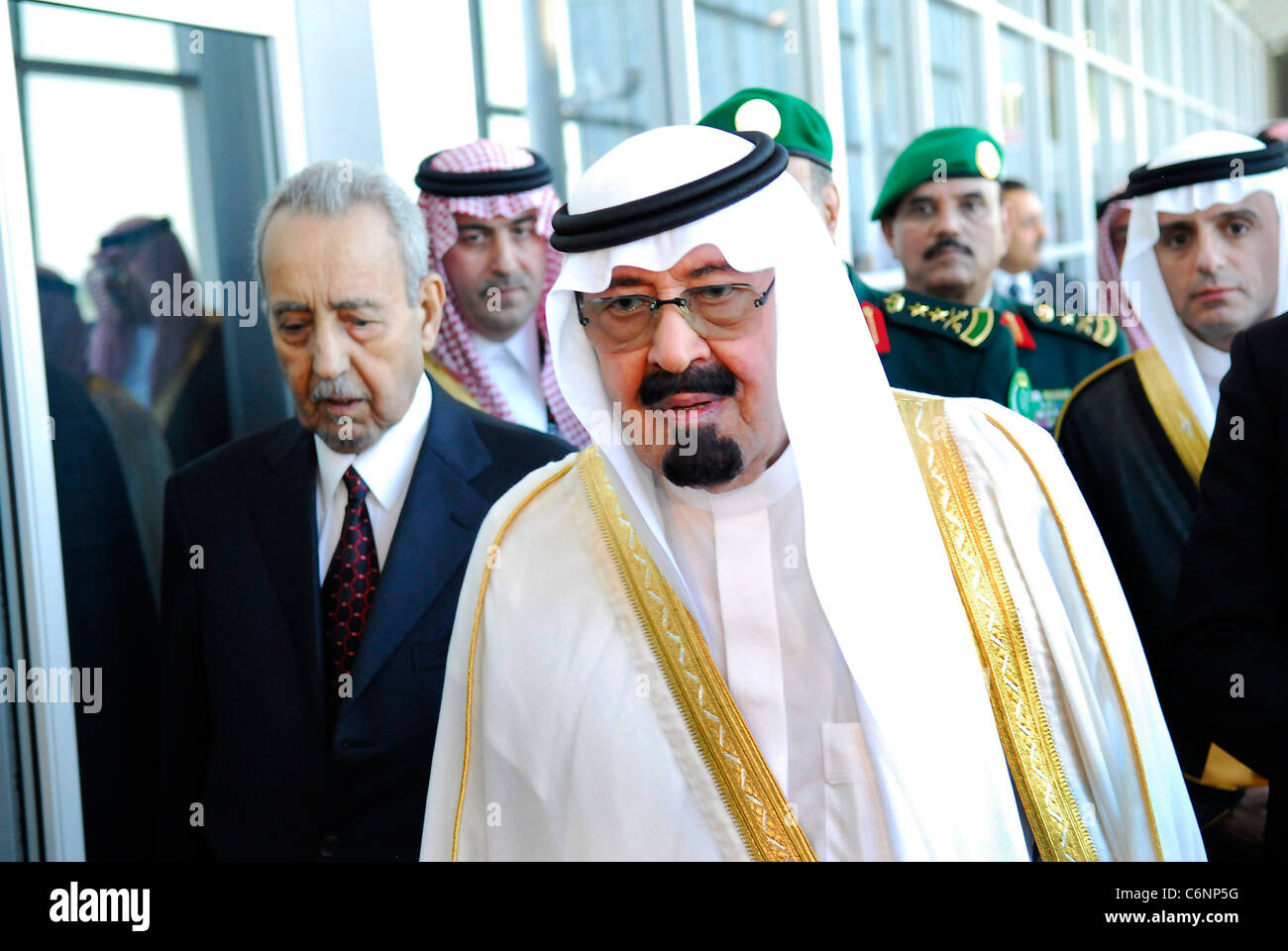 King Abdallah bin Abdulaziz al Saud arrives at Toronto International Airport to attend the G-8 and G-20 Summits in Huntsville Stock Photo