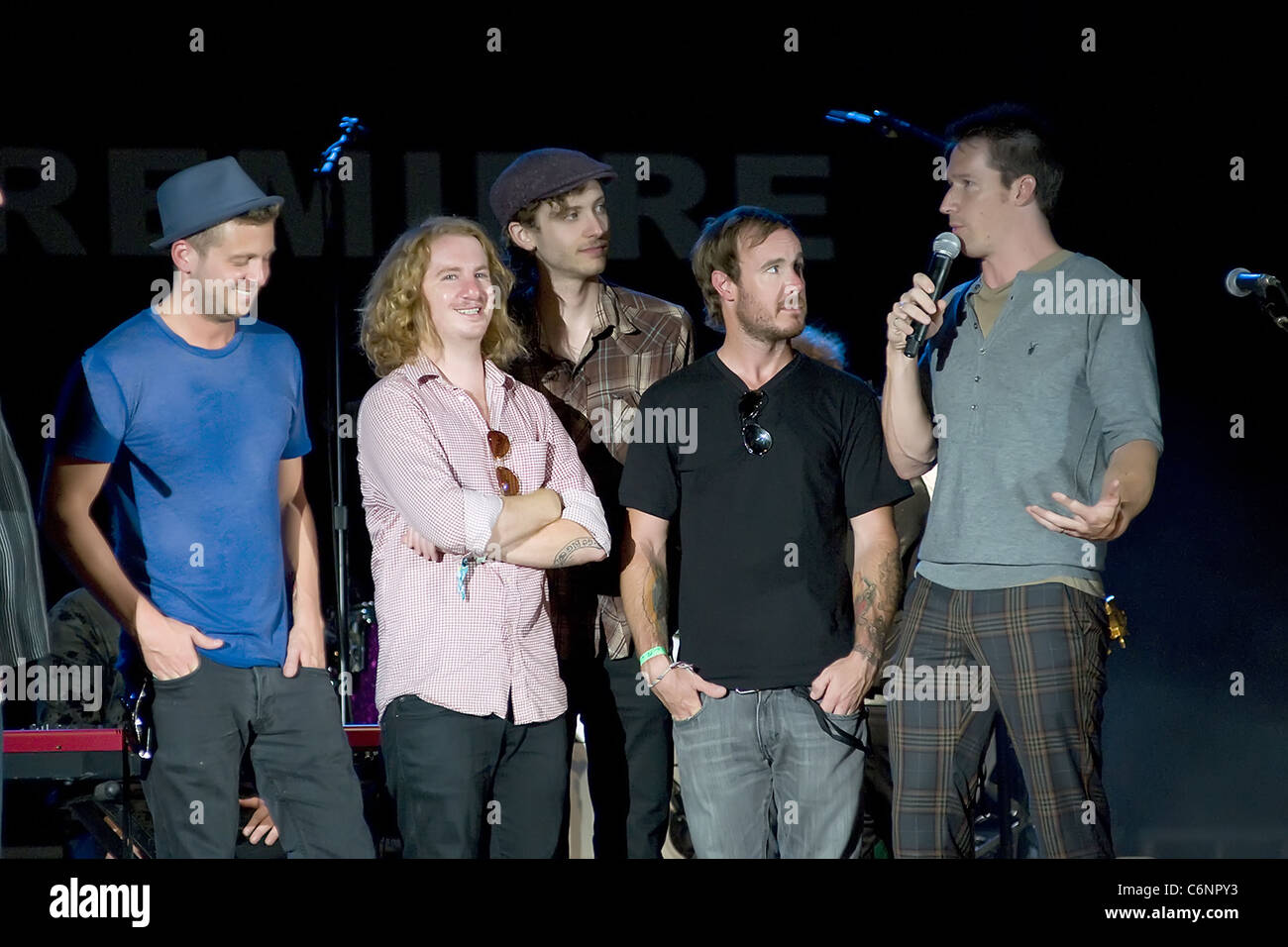 One Republic band interviewed on stage Q and A with the actors from