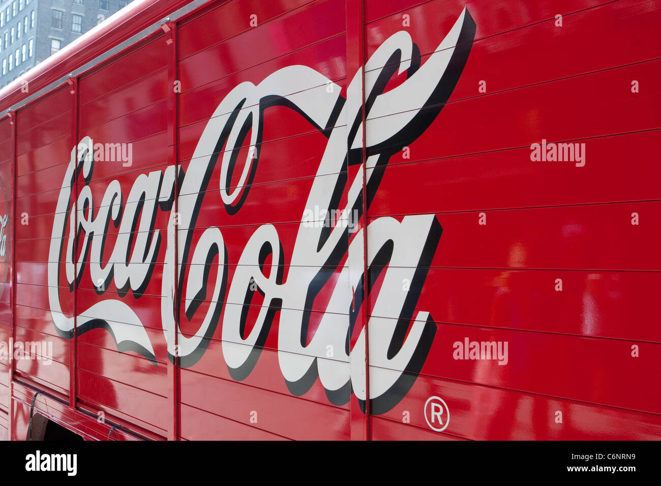 A Coca-Cola delivery truck is pictured in the New York City borough of Manhattan, NY, Tuesday August 2, 2011. Stock Photo