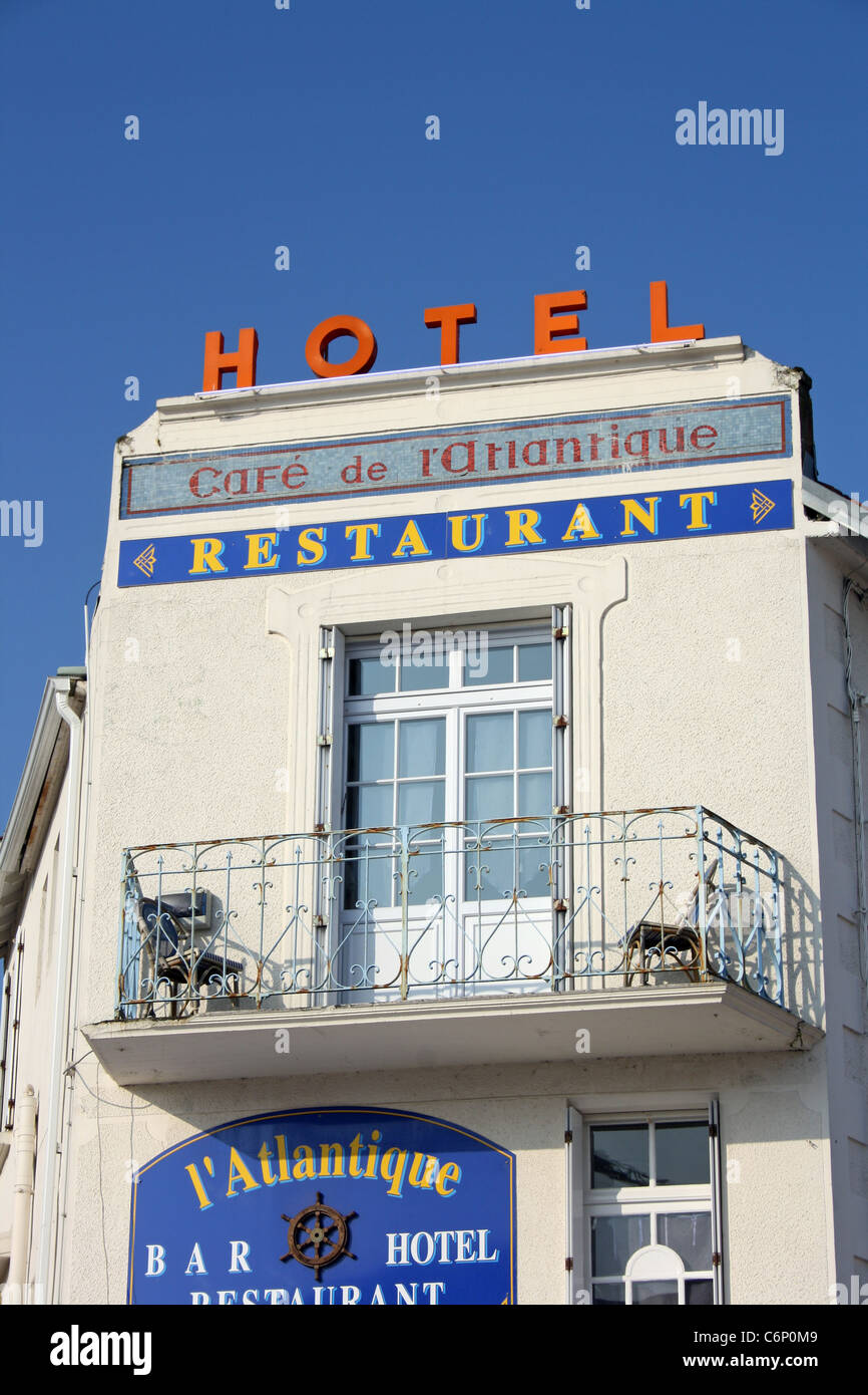 Hotel Atlantique, La Tranche-sur-mer, Vendée, France Stock Photo