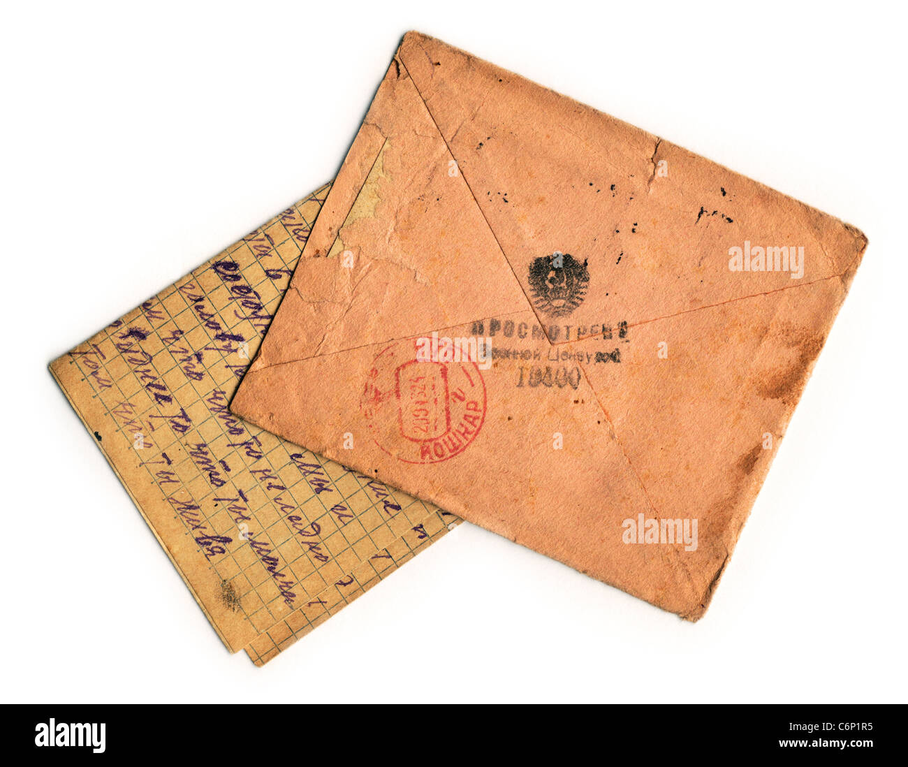 The letter looked Military censorship WW2 Stock Photo Alamy