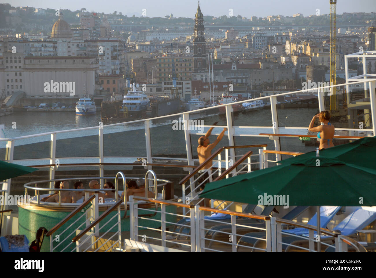 Jacuzzi on board a cruise ship, Livorno, Italy Stock Photo