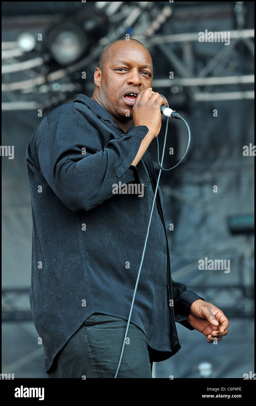 French rap singer Oxmo Puccino, performing at the Solidays music ...
