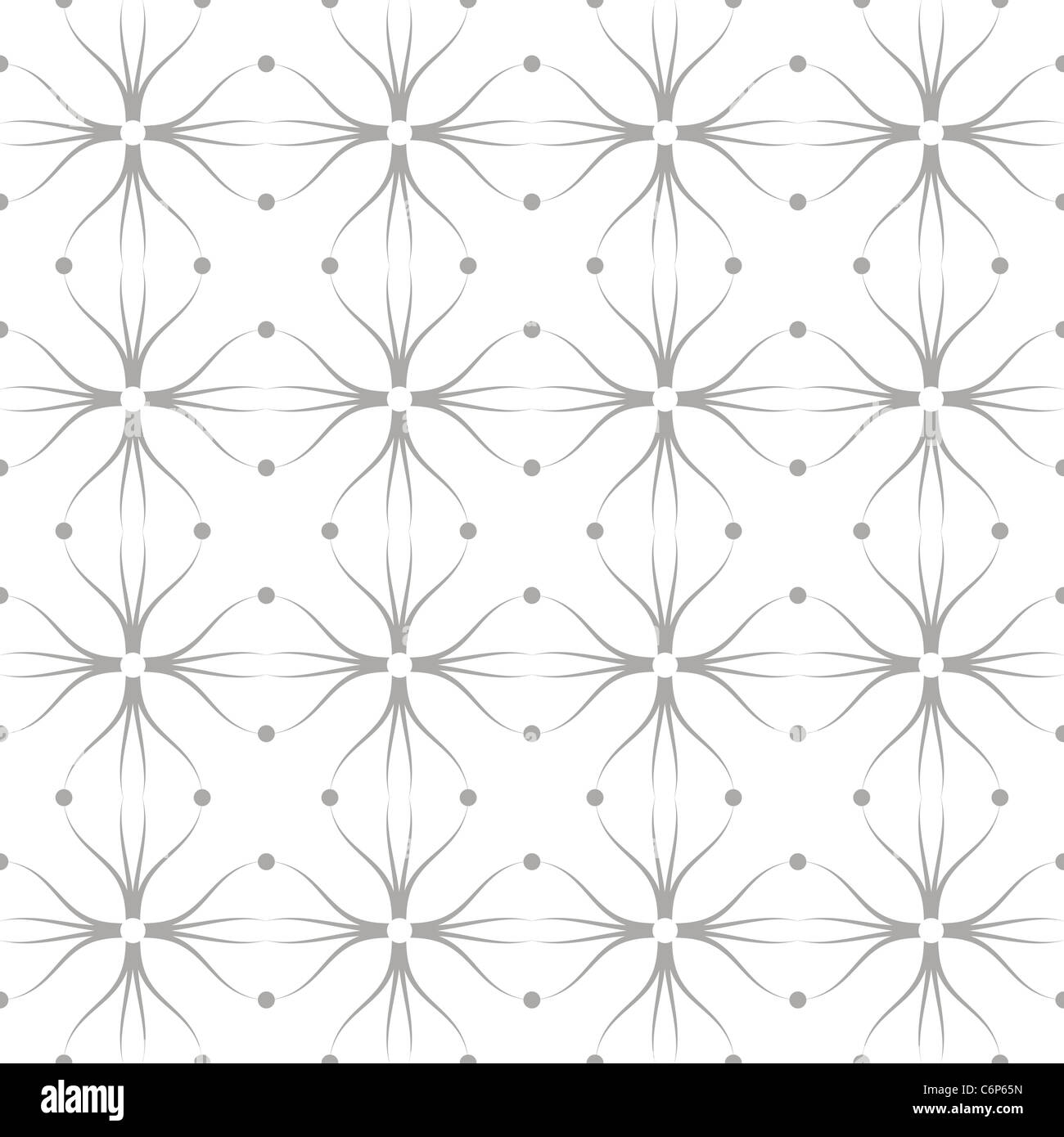 Beautiful seamless background of floral and dots pattern Stock Photo