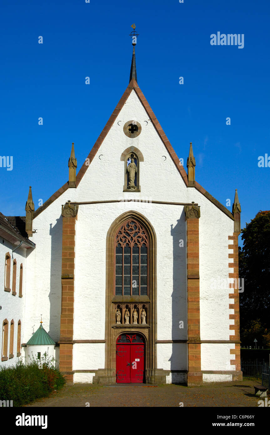 Portal of the church of the Mariawald Abbey near Heimbach, Eifel, North Rhine-Westphalia, Germany Stock Photo