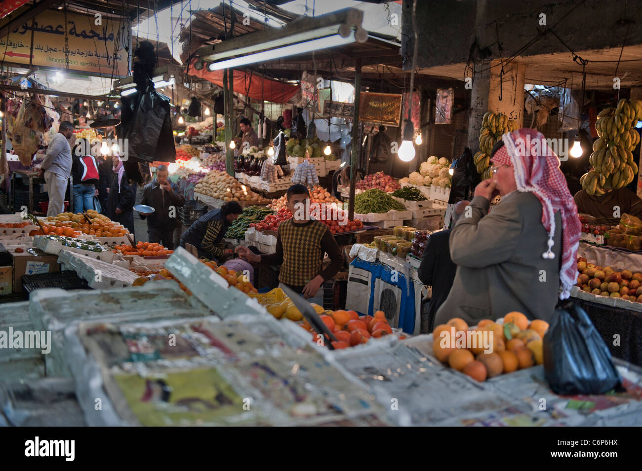 Public market stalls. Downtown Amman. Jordan Stock Photo