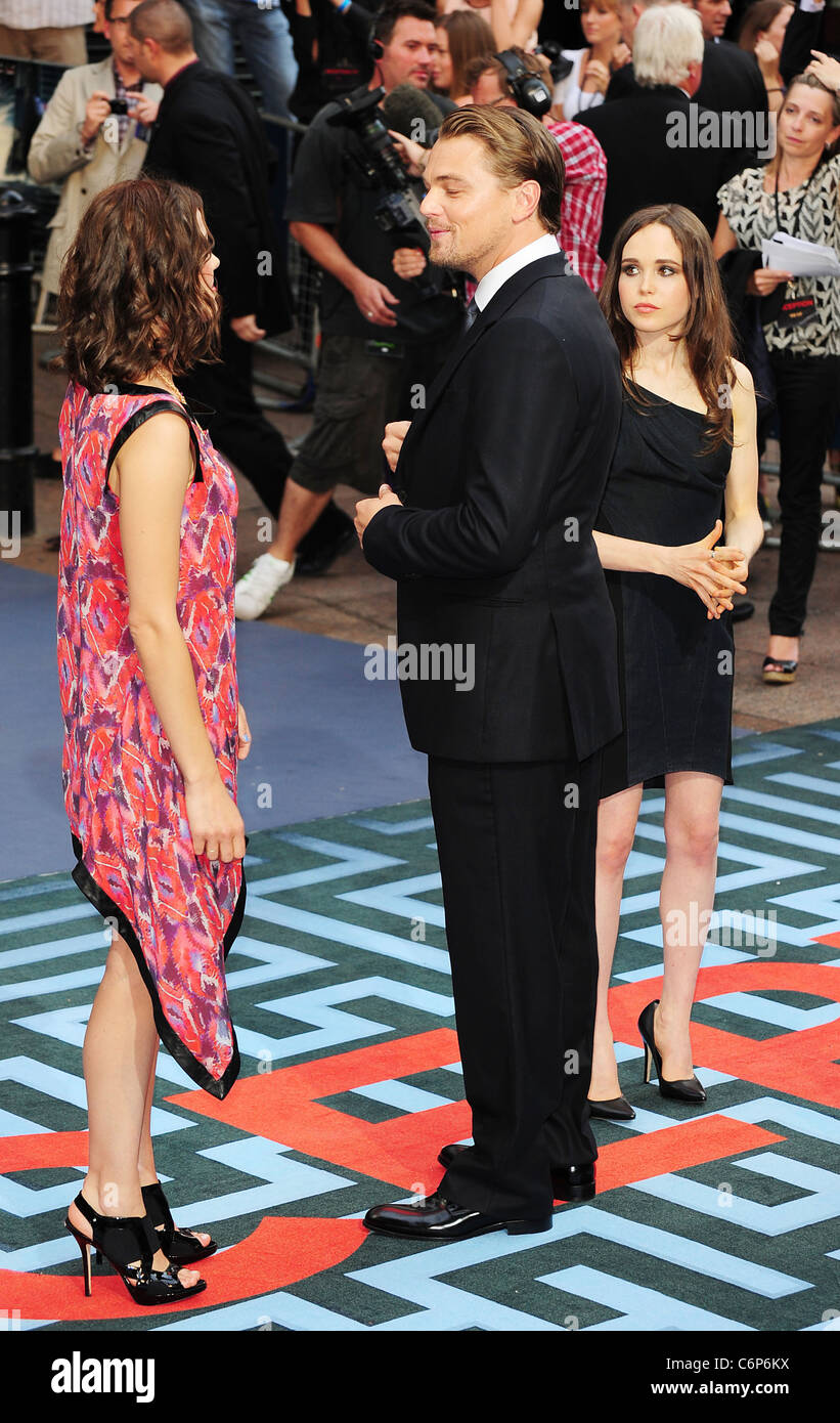 Marion Cotillard, Leonardo DiCaprio and Ellen Page The premiere of Inception  at the Odeon cinema - Arrivals London, England Stock Photo - Alamy