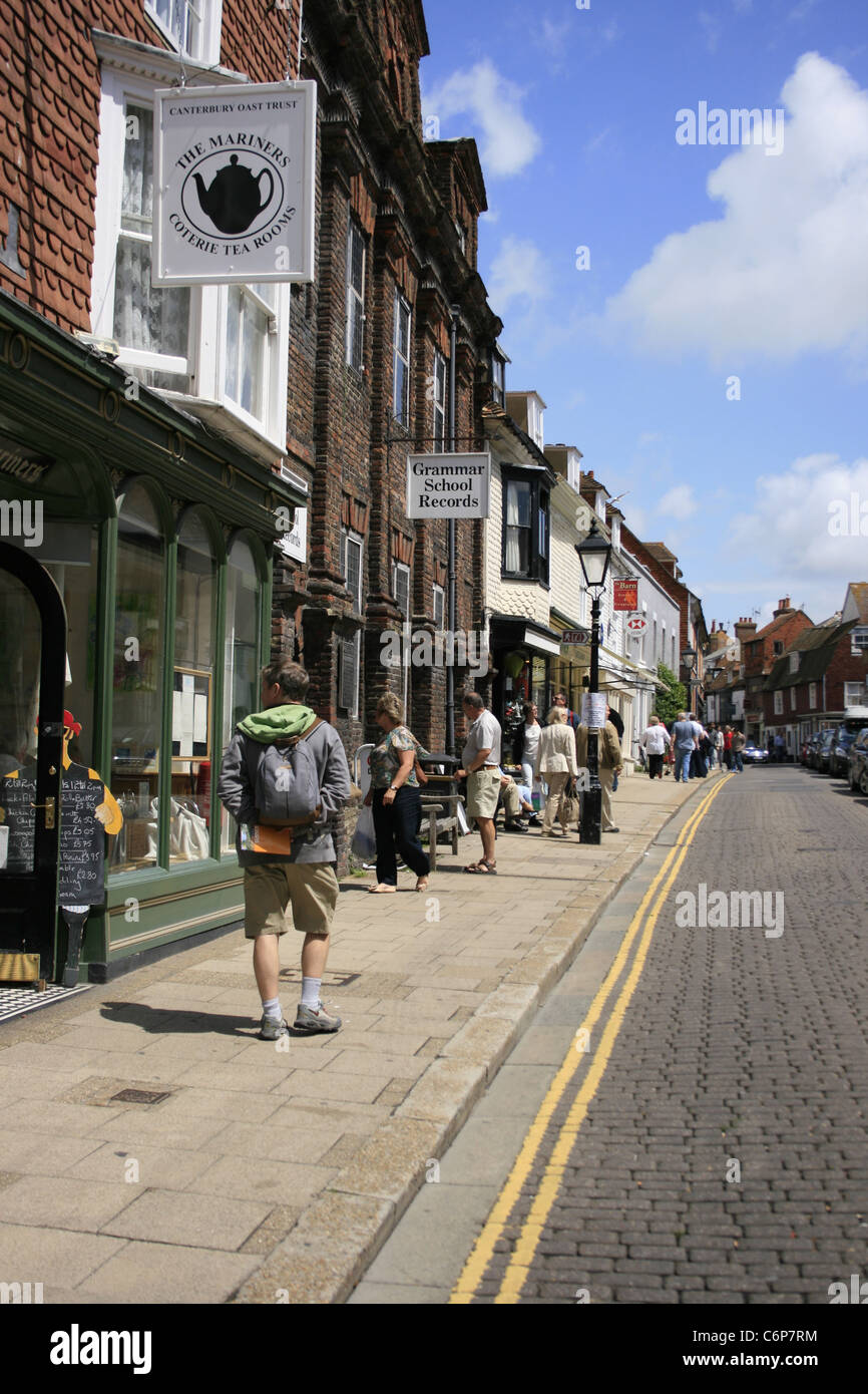 The long and gently winding High street in Rye, East Sussex, UK Stock Photo