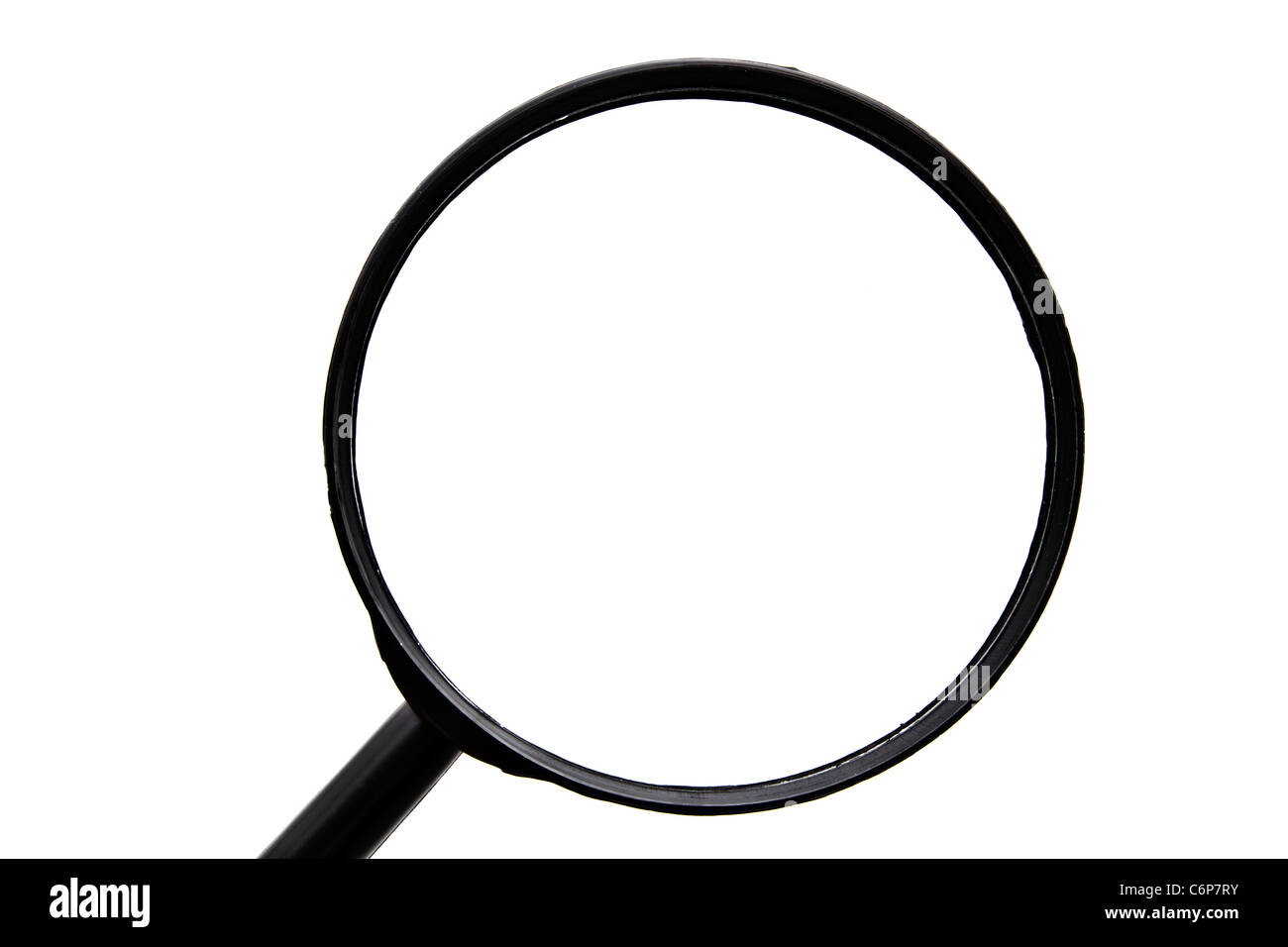 Big Magnifier closeup on white background Stock Photo