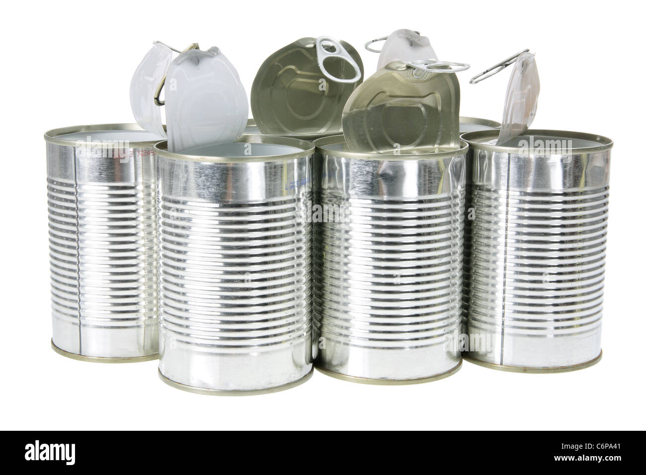 Empty Tin Cans Stock Photo