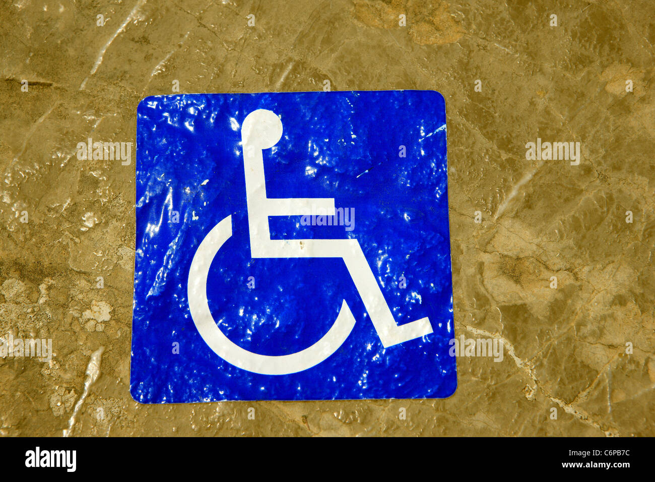 Disabled sign on marble background Stock Photo