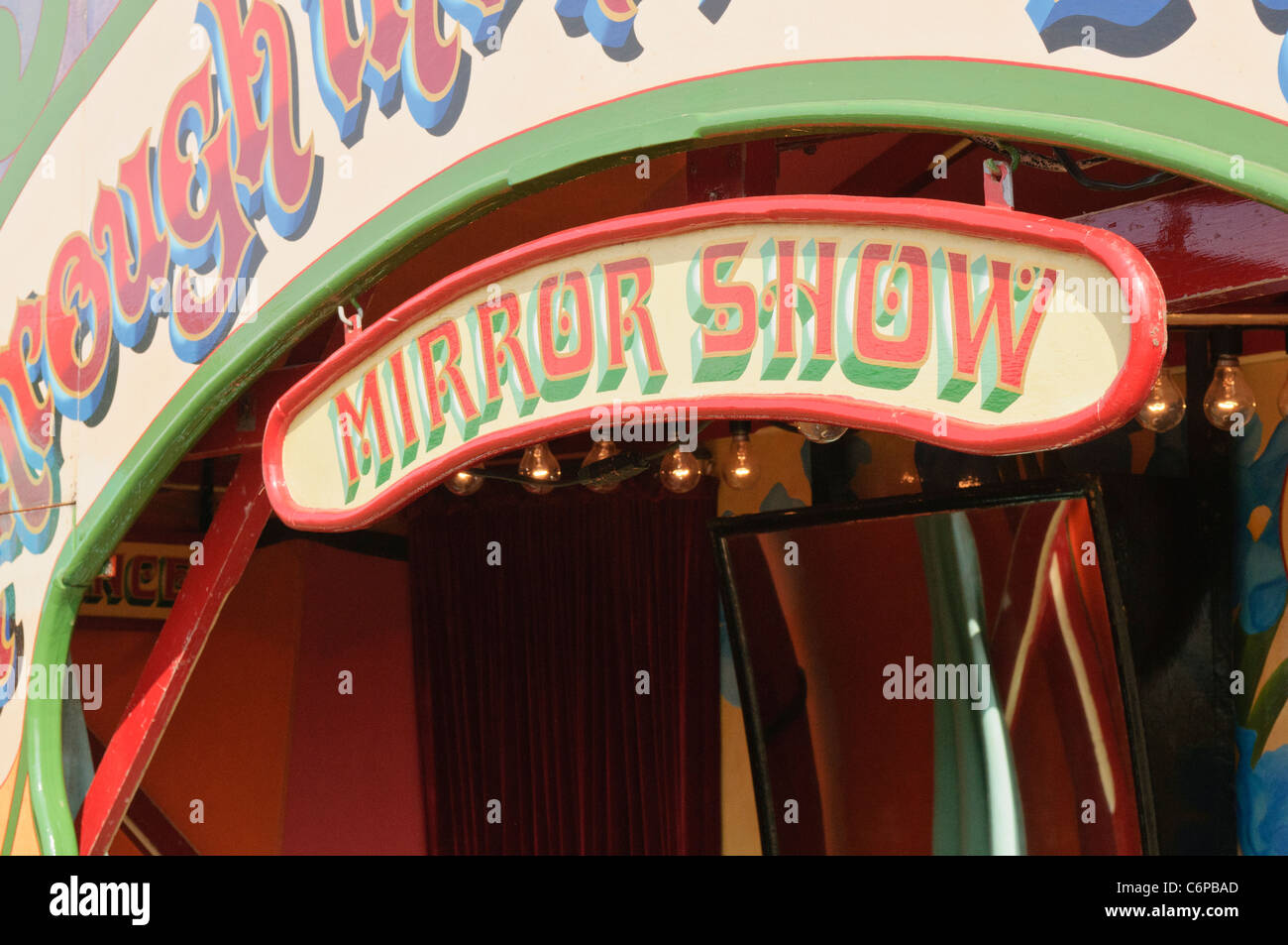 Mirror show at an old fashioned fun fair Stock Photo